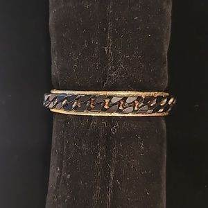 Vita Fede Monaco Single Wrap Black Chain Gold leather Band